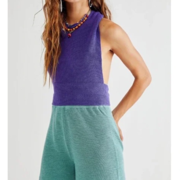 Free People Tops - Free People Beach Orchid Purple Knit Convertible Crop Tie Wrap Top Size XS NWT